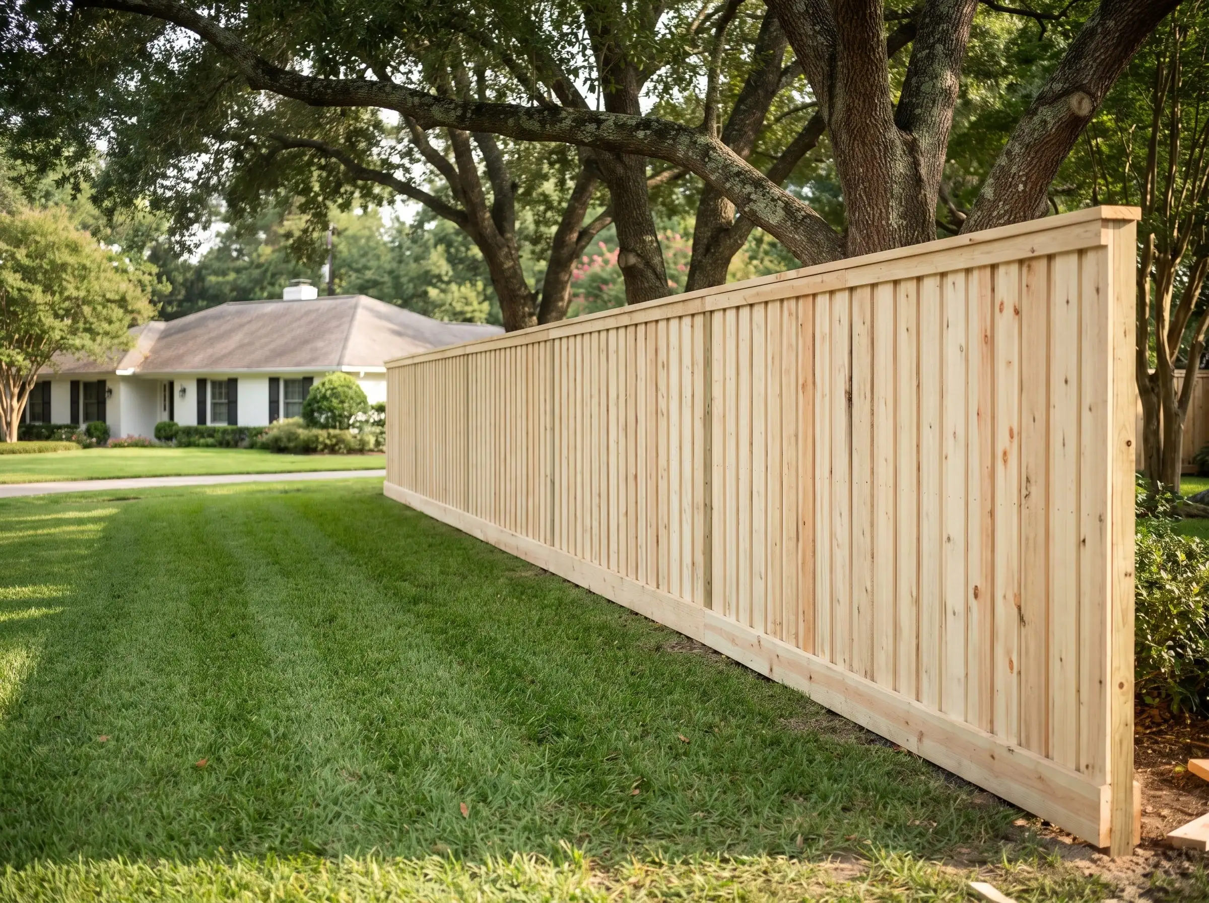Specialist completing gate installation at a Liverpool - NY fence line while adjusting latch hardware